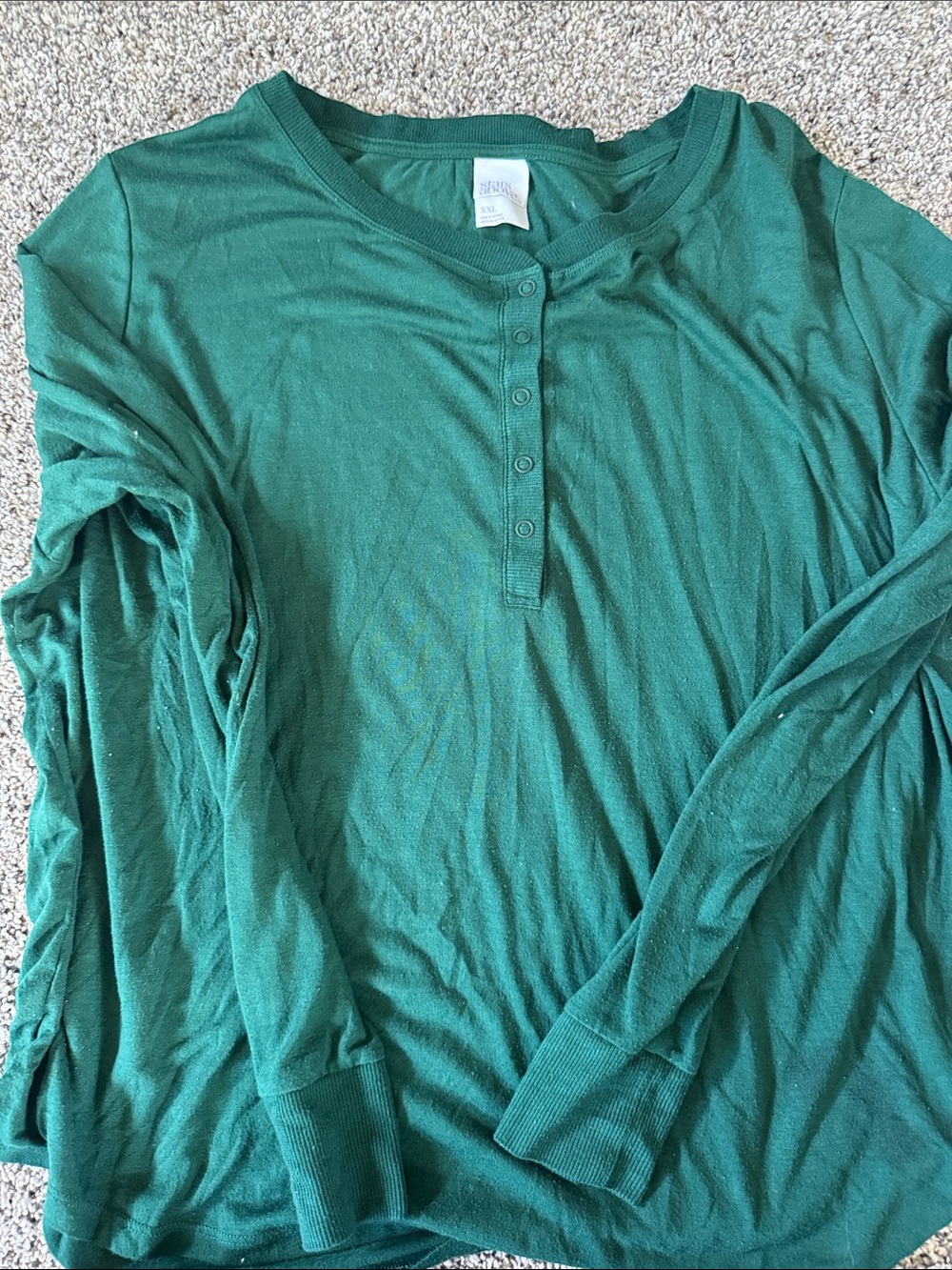 stars above Forest Green Long-Sleeve Henley Top